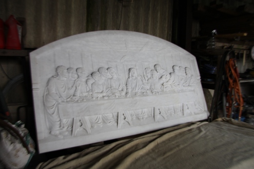 So unreal Cararra marble frieze of the last supper